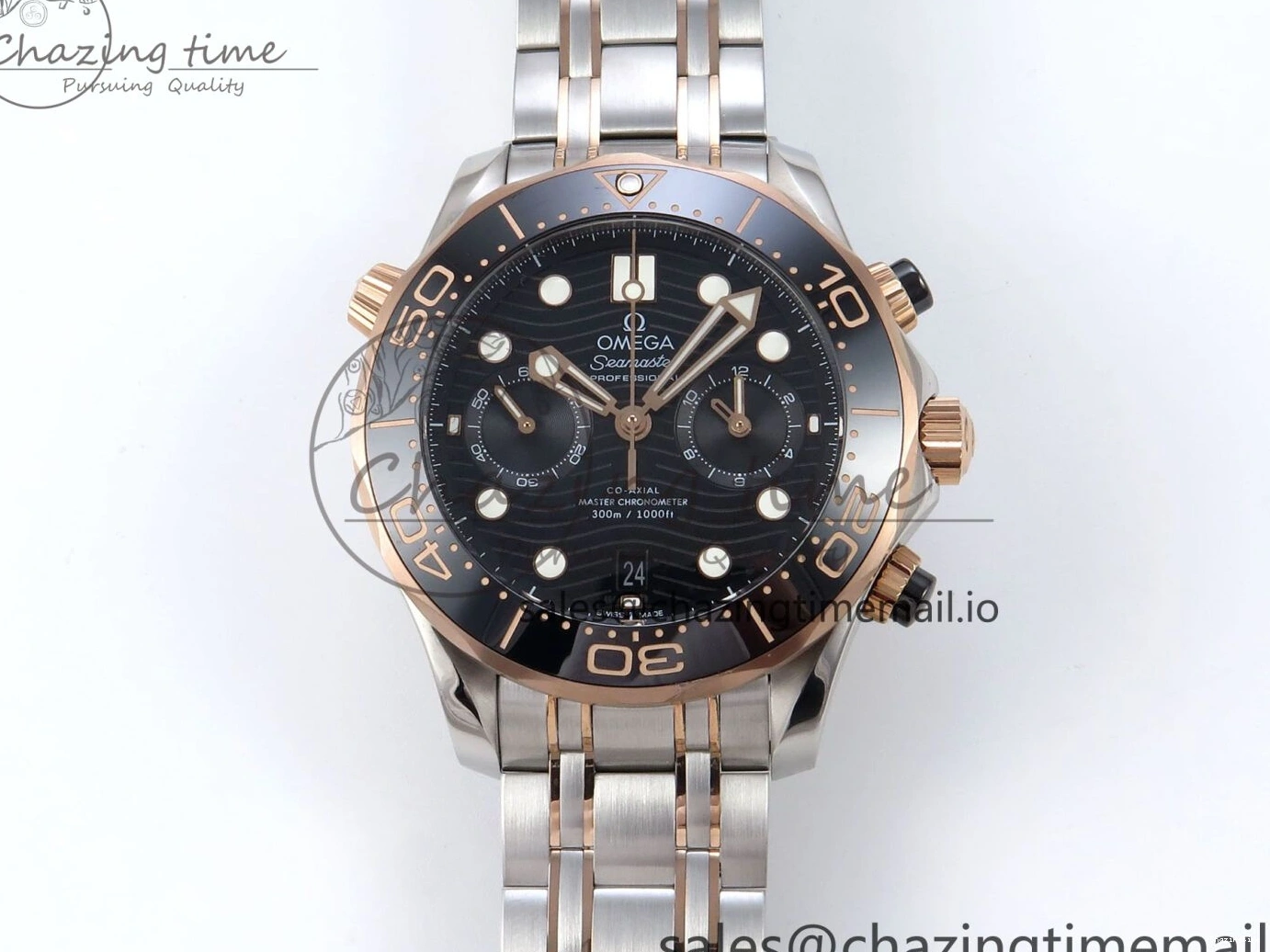 0111 Seamaster 300m Chrono SS YG OMF 1:1 Best Edition Blue Dial on SS YG Bracelet A Popular 7685